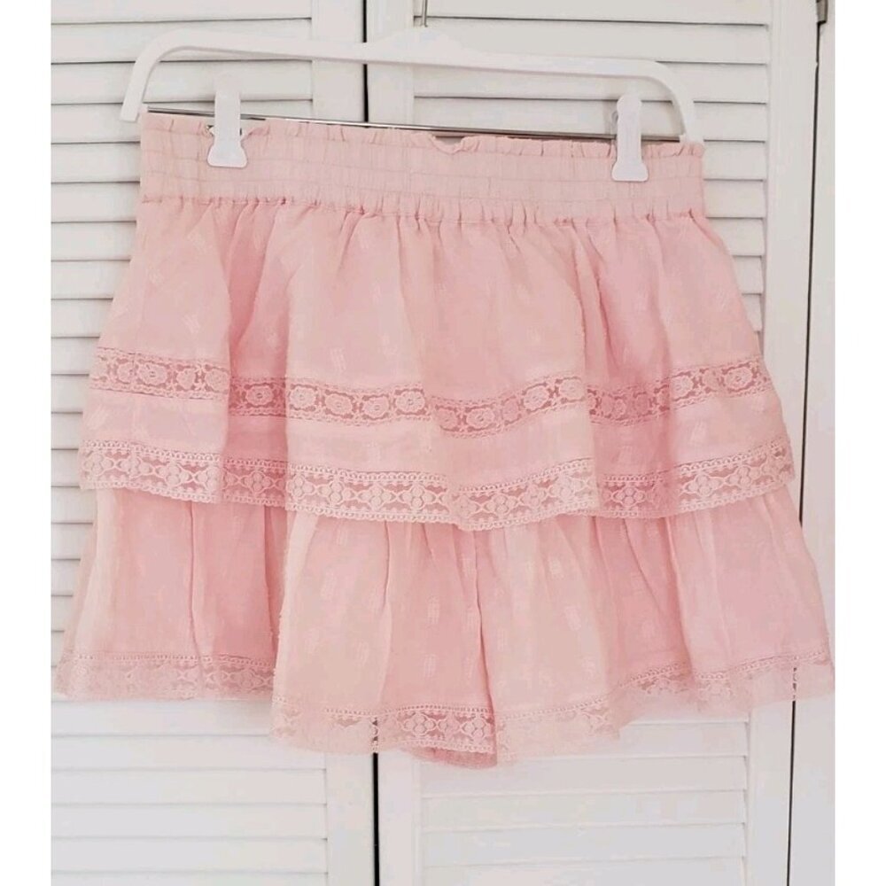 NEW ALTAR'D STATE RALEIGH LAYERED LACE SHORTS PINK LARGE - Picture 7 of 12